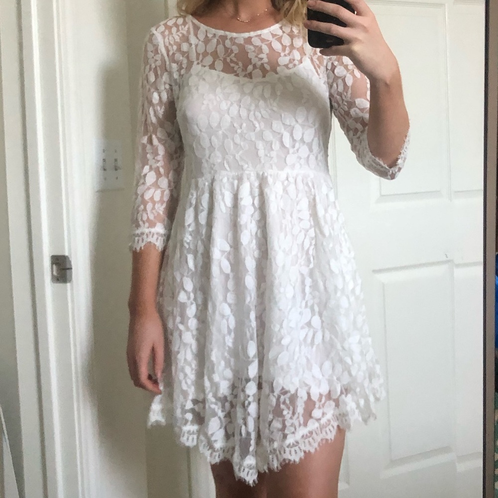 Free People white lace dress